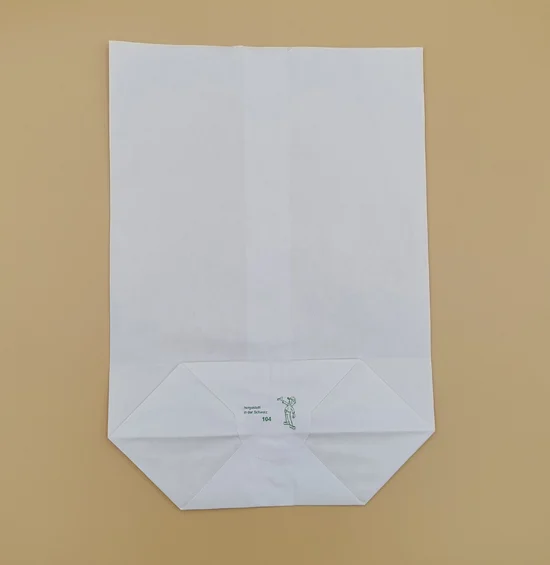 Papiertüte mit Kreuzboden für Popcorn in weiss