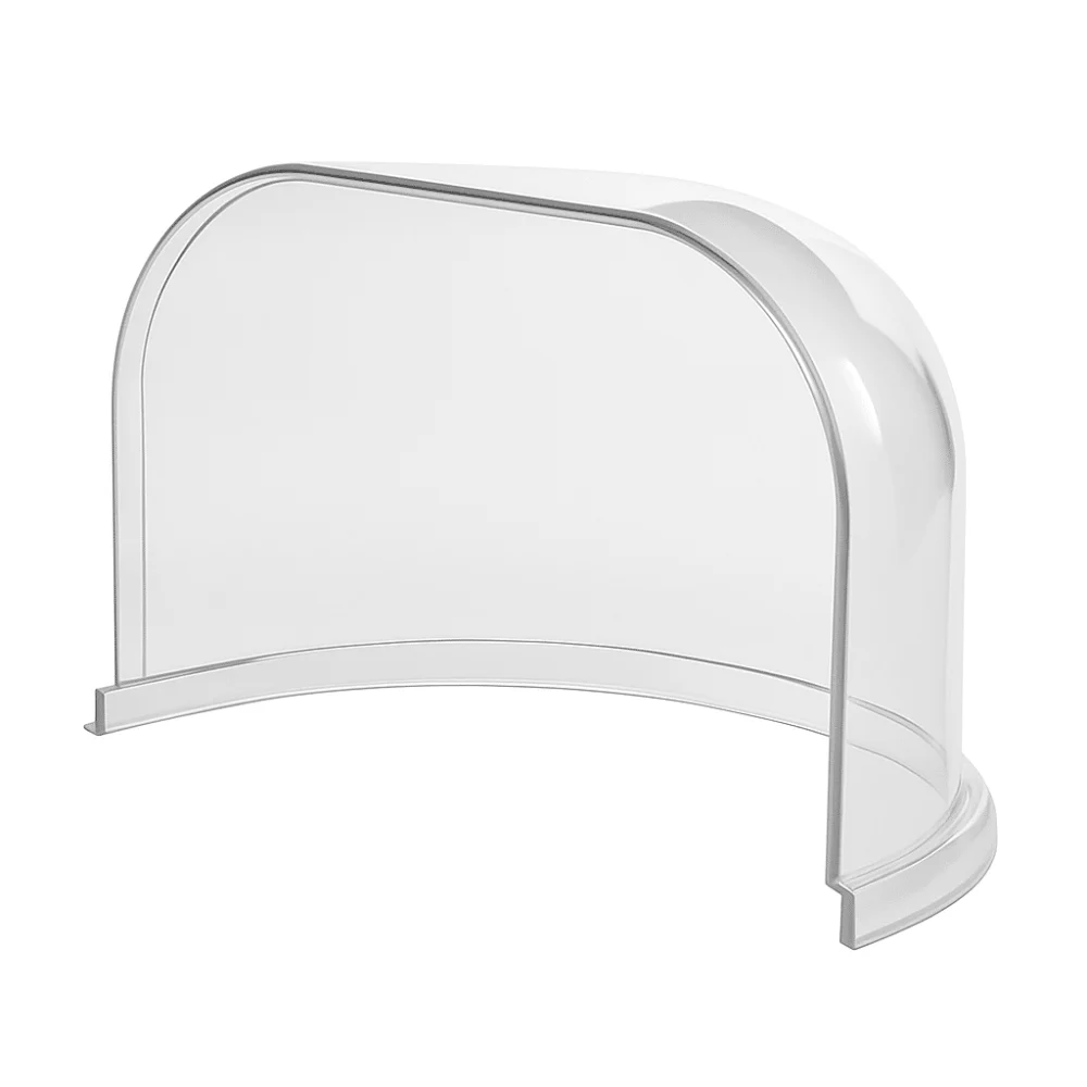 Vollständige Schutzhaube aus klarem Acryl für Zuckerwattemaschinen mit ca. 67 cm Durchmesser, ideal zum Schutz vor Zuckerflug, Staub und Berührungen – abgebildet vor weißem Hintergrund